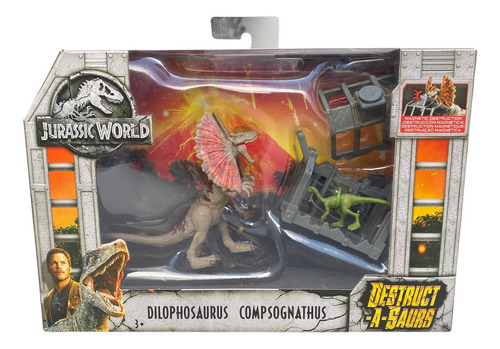 Dilophosaurus Compsognathus Destruct A Saurus Jurassic World (Usado)
