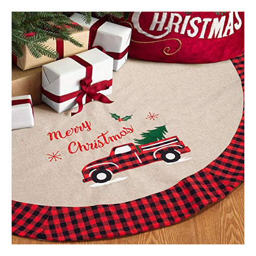 S-deal Christmas Tree Skirt Burlap 48 Inches Tree Mpvkq