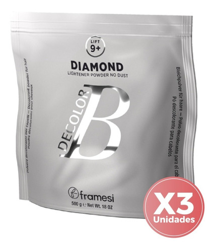 Kit X3 Polvos Decolorante Diamond X500grs Framesi Decolor B 