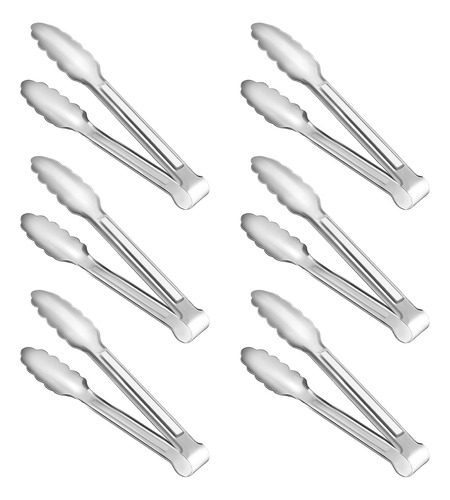 Paquete De 6 Pinzas Para Servir De Acero Inoxidable