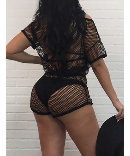 Romper Jumpsuit Calado Ropa De Playa Salida De Playa