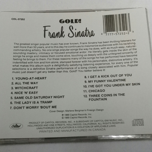 Cd Frank Sinatra - Gold ! (Usado)