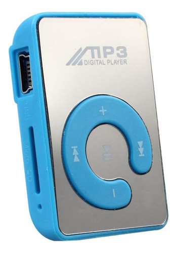 Mini Reproductor De Mp3 Con Clip Color Celeste