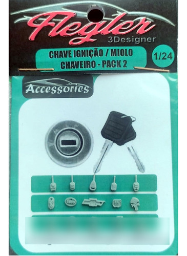 Miniatura Chave De Ignição Pack2 1/24 - Flegler 3designer