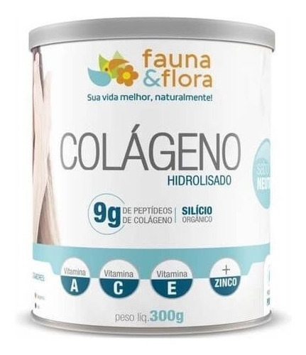 Colágeno Hidrolisado Com Silício Orgânico Neutro 300g Sabor Neutro