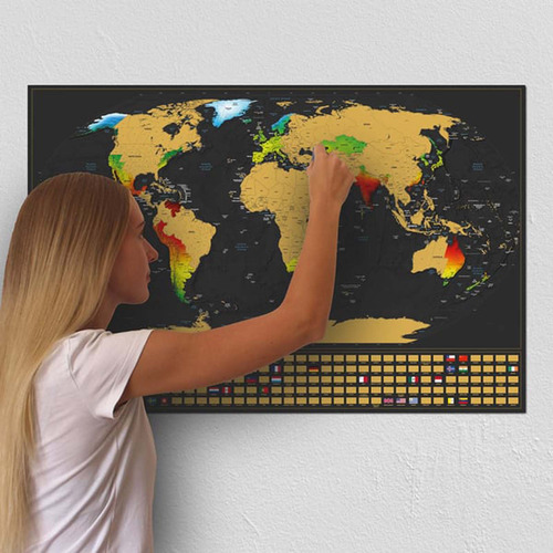 Mapa Mundial De Viajes En Scratch Mapa Que Se Puede Rascar