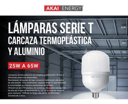 Lámpara Foco Led Alta Potencia Galponera 25w 220v E27 Akai