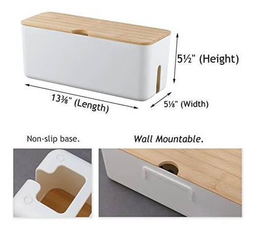 Caja Organizadora De Cables Mediana Para Computadora Tv