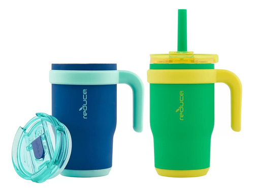 Termo Reduce Para Niños Coolde Con Popote 414ml 2 Pzas 2 Mod