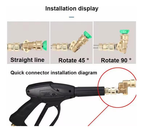 Acoplador Giratorio Conector Rápido Para Hidrolavadora 1/4 1 Punta Giratoria 1/4"