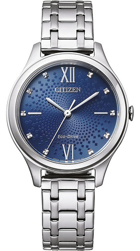 Citizen Eco-drive Reloj Elegante Para Mujer Con Esfera Azul