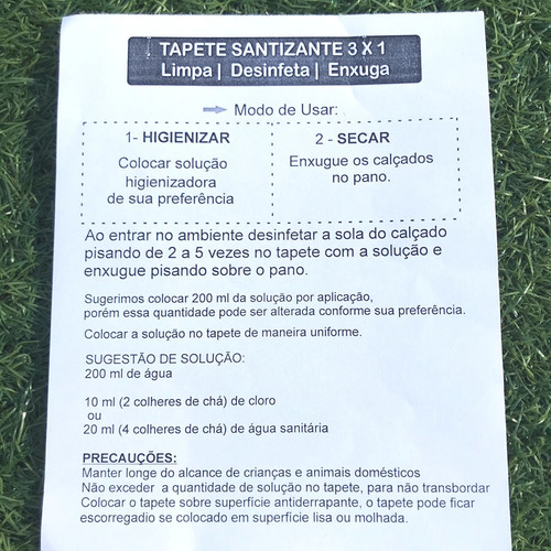 Tapete Higienizador Higieniza Limpa E Seca Sanitizante