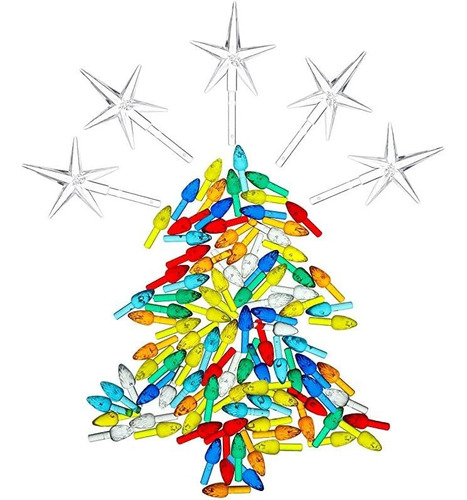 100 Piezas De Plástico Bulbos Del Árbol De Navidad Y 5 Estre