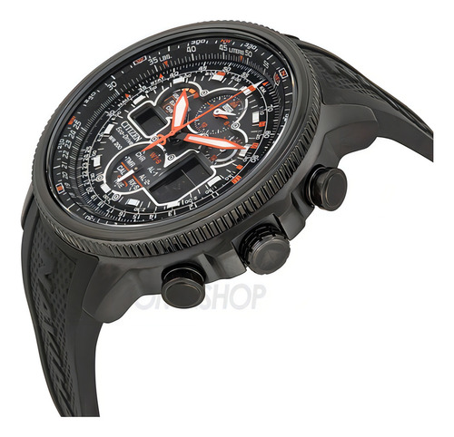 Relógio Citizen Jy8035-04e Jy8035 Navihawk Perpetuo A-t C. Material Do Bisel Aço Inoxidável Cor Da Correia Preto Cor Do Bisel Preto Cor Do Fundo Preto
