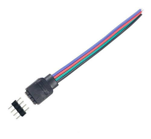 01 Emenda Conector Macho Fita Led 4 Pinos Rgb 5050 E 3528
