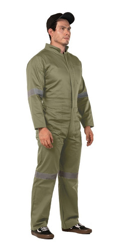 Imagen 1 de 2 de Overol Industrial Gabardina 100% Algodón Con Reflejante