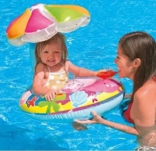 Flotador Inflable Bebe Niña Sombrilla