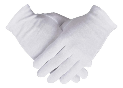 Guantes 100% Algodón, 6 Pares De Guantes De Algodón Blanco P