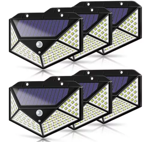 Pack X8 Led Solar Sensor Movimiento Luz Exterior 100 Led