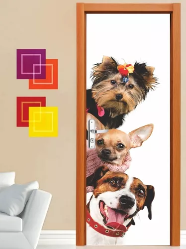 Adesivo Decorativo Porta Cachorros Pet Shop Dog Fofinhos - ColorMyHome -  Adesivo para Porta - Magazine Luiza