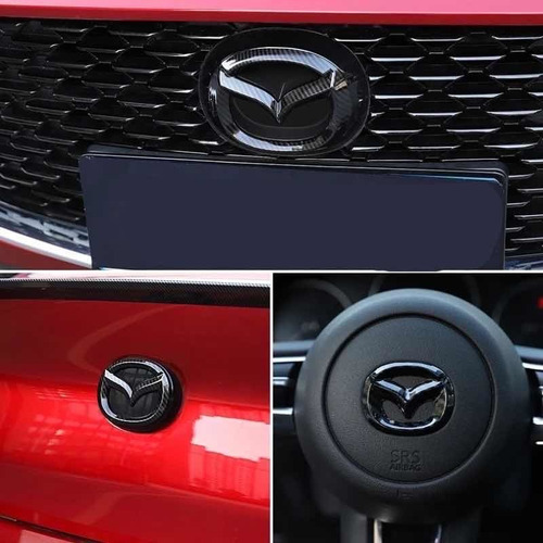 Kit 3 Emblemas Mazda 3 Fibra Carbono 2019 2020 2021 22 2023