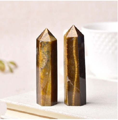 Obelisco Cuarzo Natural Ojo De Tigre Punta Energy 10,5cm