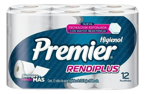 3 Pzas Papel Higiénico Premier Rendiplus Con 12 Rollos