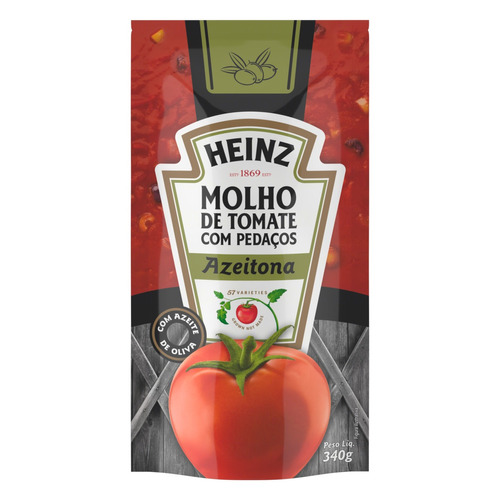 Imagem 1 de 1 de Molho De Tomate Heinz Com Azeitona Em Sachê 340g