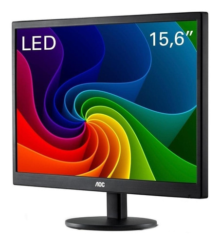 Imagem 2 de 5 de Monitor AOC E1670SWU led 15.6" preto 100V/240V