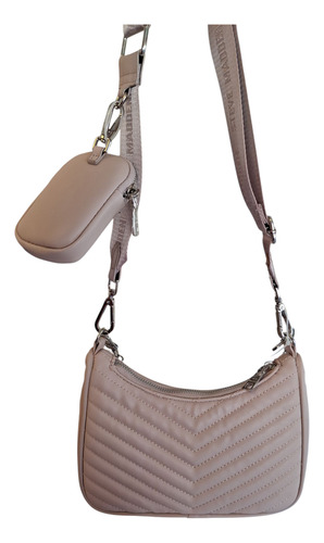 Crossbody Steve Madden Rosa Palo Rosa Pálido Rayas Plata Rosa Pálido