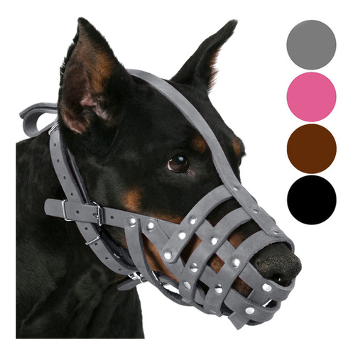 Collardirect Bozal De Piel Para Perro Doberman Pastor Aleman