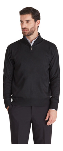 Sweater Macowens Medio Cierre Negro Hombre 609260141002