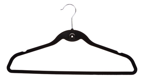 Imagem 3 de 8 de 50 Cabides Slim Finos Veludo Antideslizantes Pretos Begônia