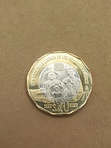 Moneda De 20 Pesos Cien Años De La Llegada De Los Menonitas 