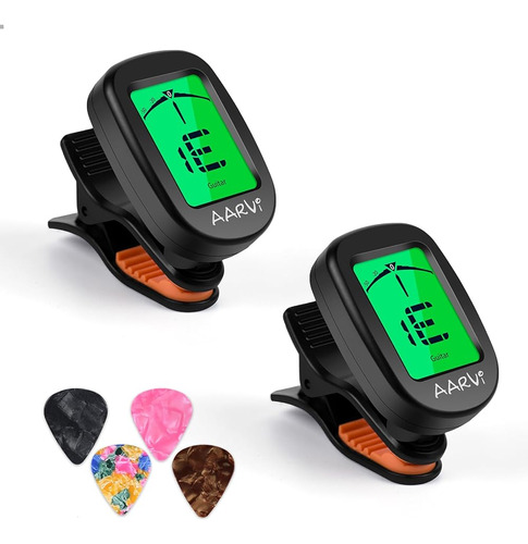 Clip On Guitar Tuner 2 Pack Para Todos Los Instrumentos, Gui