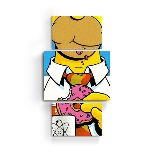 Cuadros Tripticos Homero Rosquilla Los Simpson Serie Tv Deco