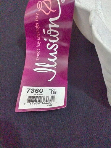 Brasiere / Sujetador / Sostén / Bra 34b Color Blanco Ilusión