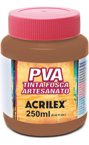 Tinta Fosca Pva 250ml Para Artesanato Acrilex Cor Marrom