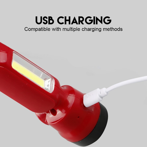 Linterna Led, Mini Linterna De Carga Usb Con Luces Laterales