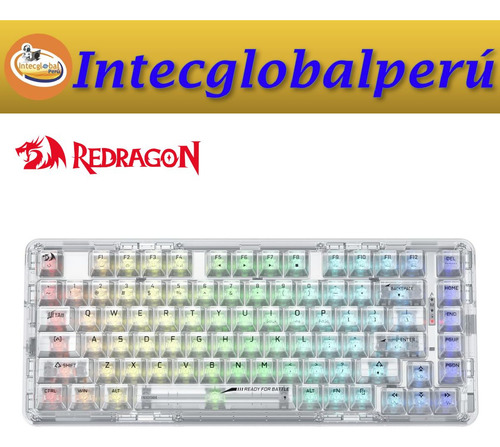 Teclado Redragon Elf Pro K649ct 75% Wireless Crystal - White