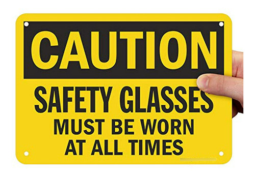 Señal  Precaución - Uso Obligatorio De Gafas De Seguridad  |