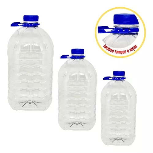 Pet Galão Garrafão Plástico 5 Litros, 22uni Agua Mineral