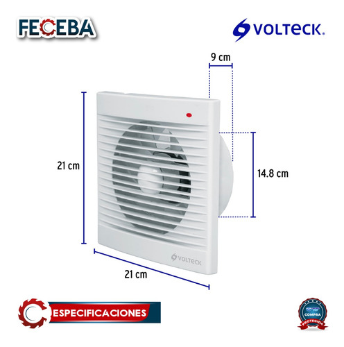 Extractor De Aire De 6 , Blanco, Volteck 48532