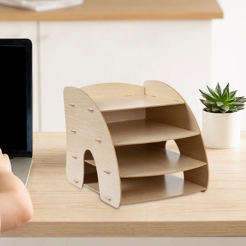 Organizador De Escritorio Para Archivadores, Estante Marrón