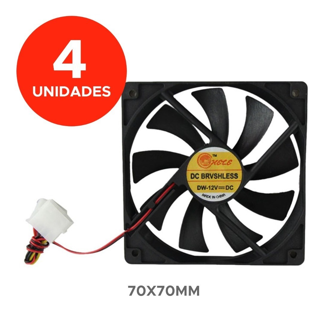 4x1 Fan Cooler 70x70mm 7x7cm 12v Pc C1 Ventilador | Mercado Libre