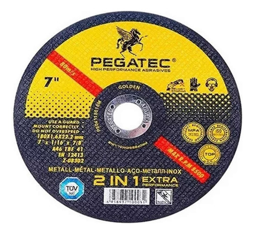 Disco Corte Pegatec 7 PuLG 180mm 1.6mm Hierro Metal Mf Shop