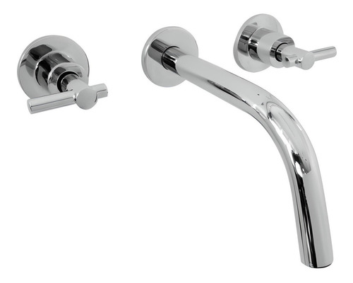 Griferia Lavatorio Pared Aqualaf Aqua Mare Banioferta Cromo Lever 86010 Baño Metal Cromado