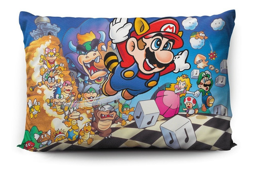 Imagen 2 de 5 de Funda De Almohada Super Mario Bros. 3 70x45cm Vudú Love