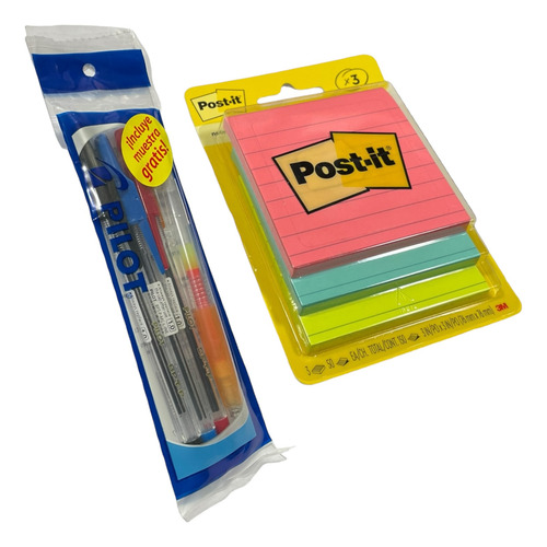 Notas Adhesivas 3m Post-it® Jaipur 150 Hojas Raya + 3 Plumas