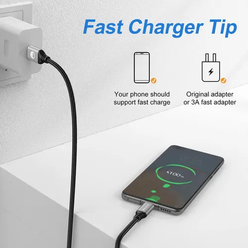 5 Cables Usb Tipo C - A Con Carga Rapida De 1.8mts - Gris